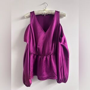 Trina Turk Fuchsia Blouse with V-Neck